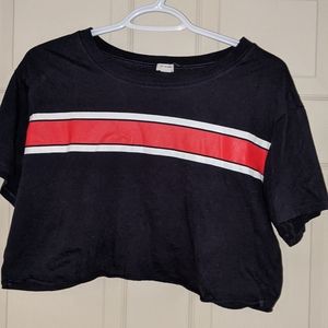 Cropped Stripe T-Shirt